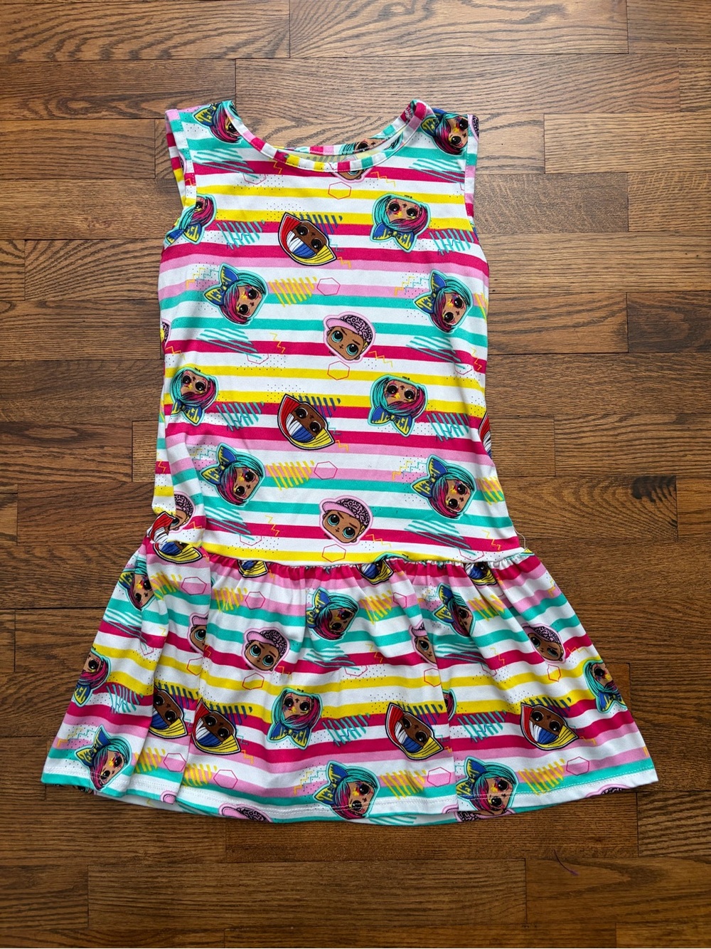 L.OL. Surprise Multicolored Striped Soft Dress Kids Girls Medium 7/8
